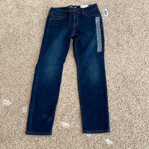 Dark denim. Old Navy Power Slim Straight Leg size 8.